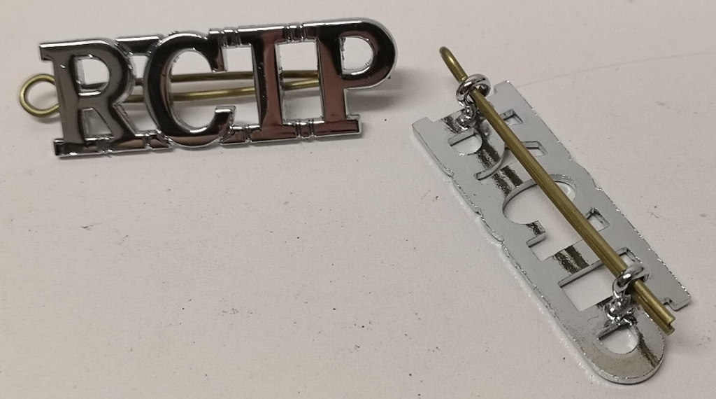 Royal Cayman Islands RCIP Shoulder Titles Chrome-plated Overseas Territory