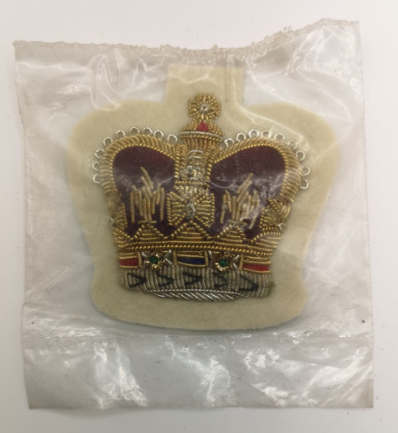 Lancers Regiments Warrant Officer Queen's Crown Gold on White British Army