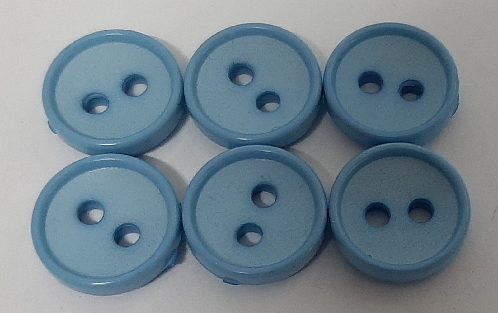 Ex Service Buttons Old Pattern British Made Light Blue 2 Hole Size 11.3mm
