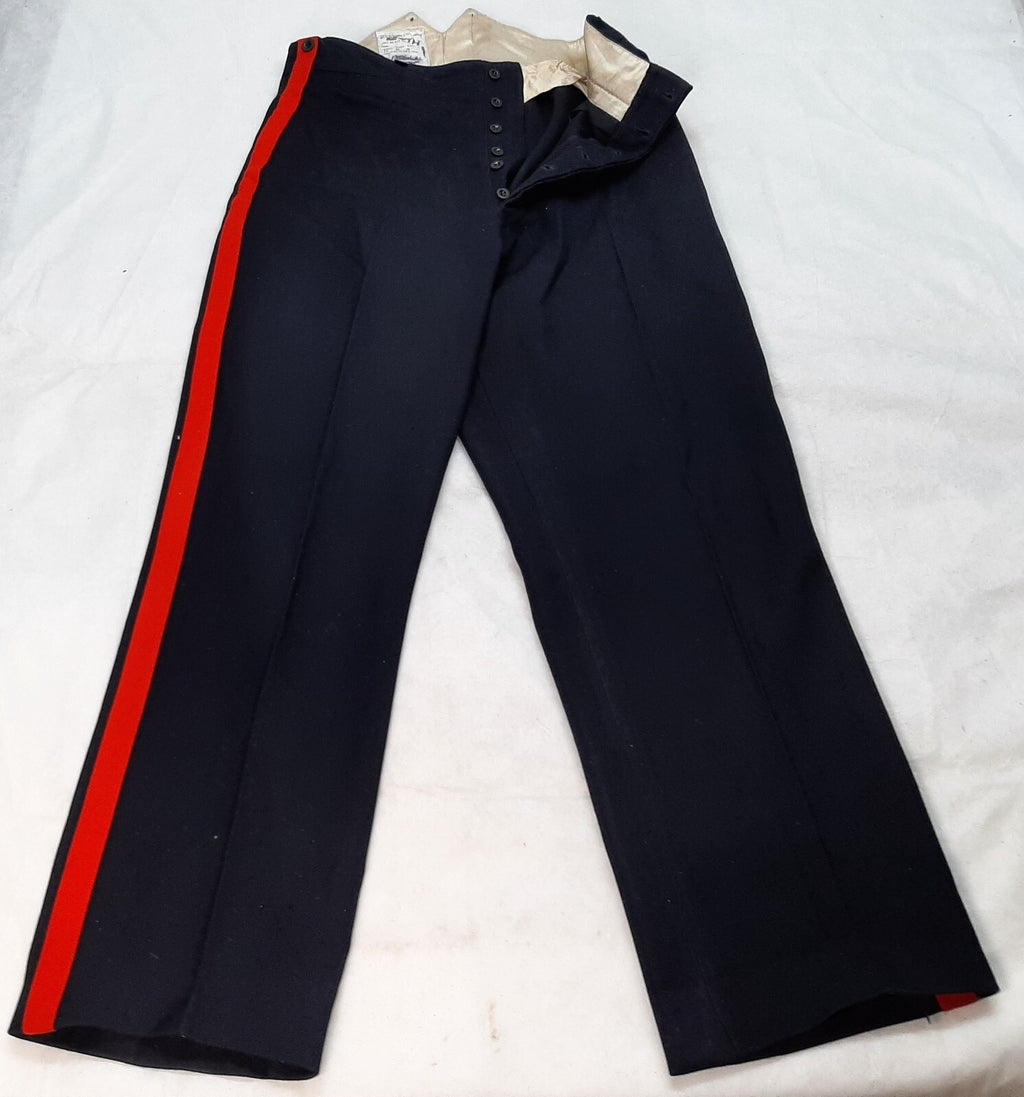No1 Dress Trousers British Army Blues Pattern RMAS With 1" Red Stripes W35"