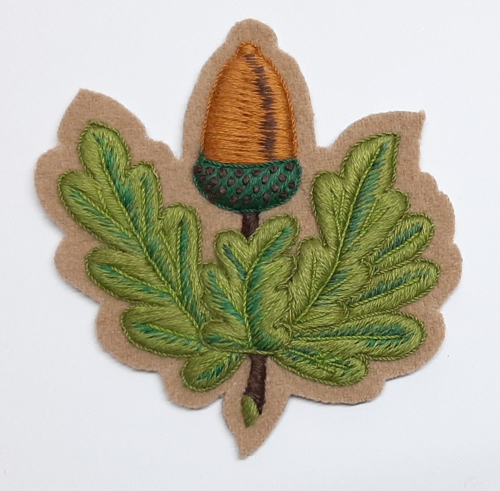 Cheshire Regiment Dress Patch Badge Hand Embroidered Acorn Vintage