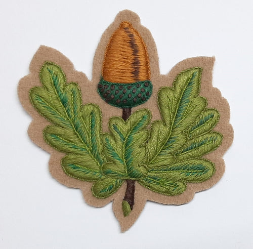 Cheshire Regiment Dress Patch Badge Hand Embroidered Acorn Vintage