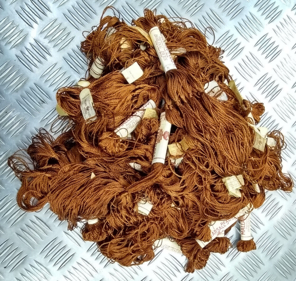 Vintage Mallard Floss Pure Silk Thread Boiling Dyes No8 Dark Brown Pearsall's