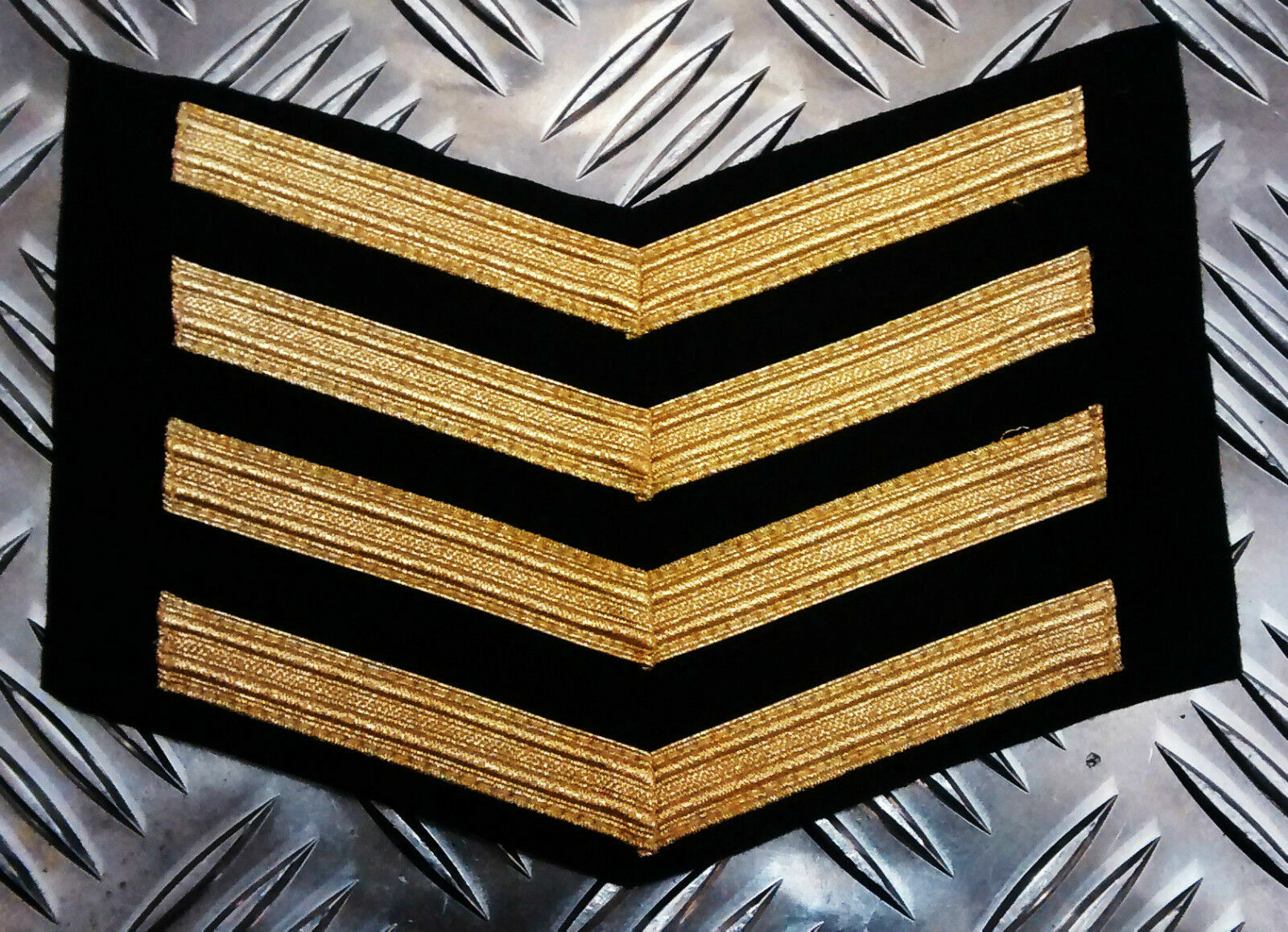 British Royal Navy RN Gold Chevrons Good Conduct Stripes. 4 Chevrons - New