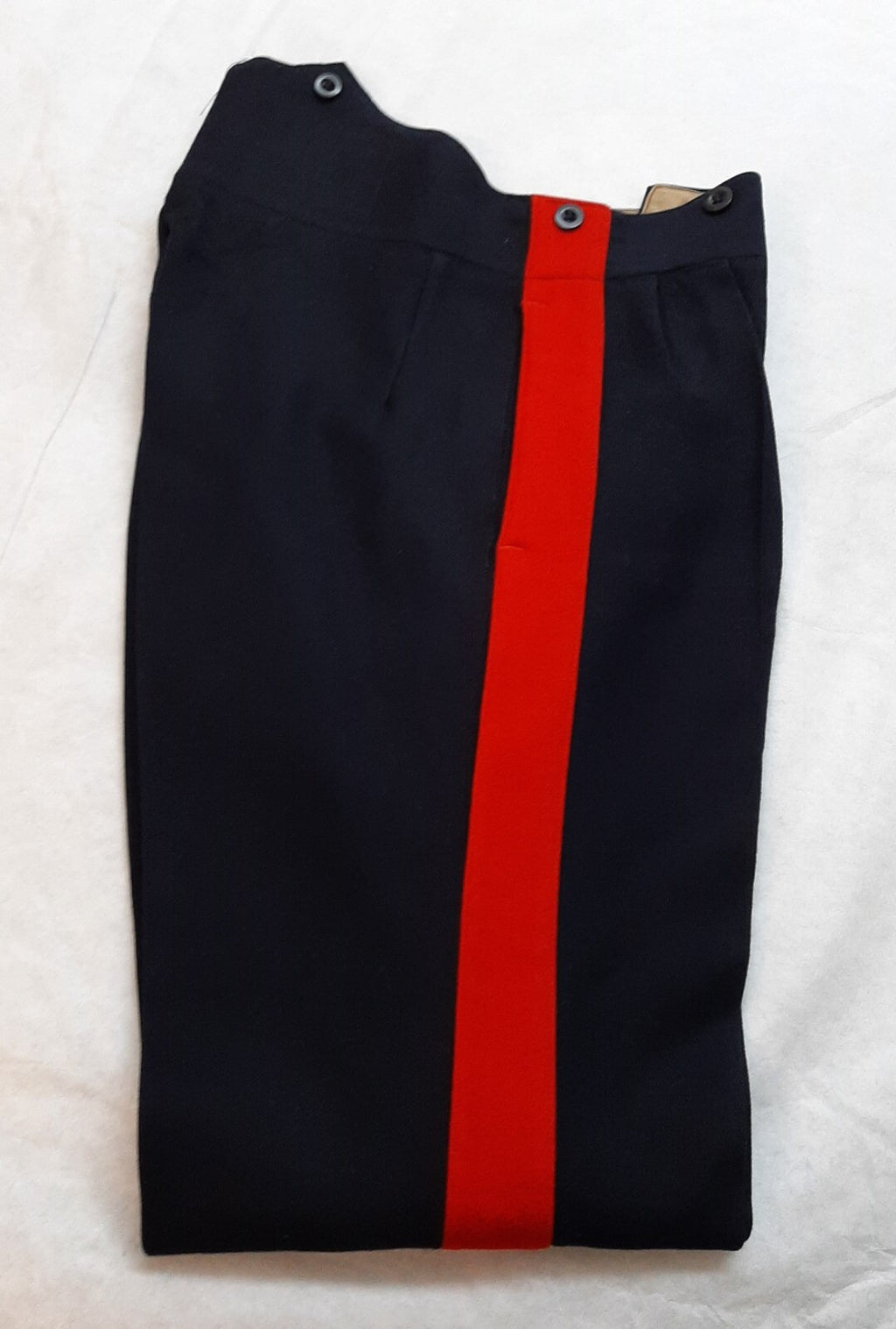 Vintage No1 Trousers 1957 Pattern British Army Red Stripe Blue Other Ranks W31"