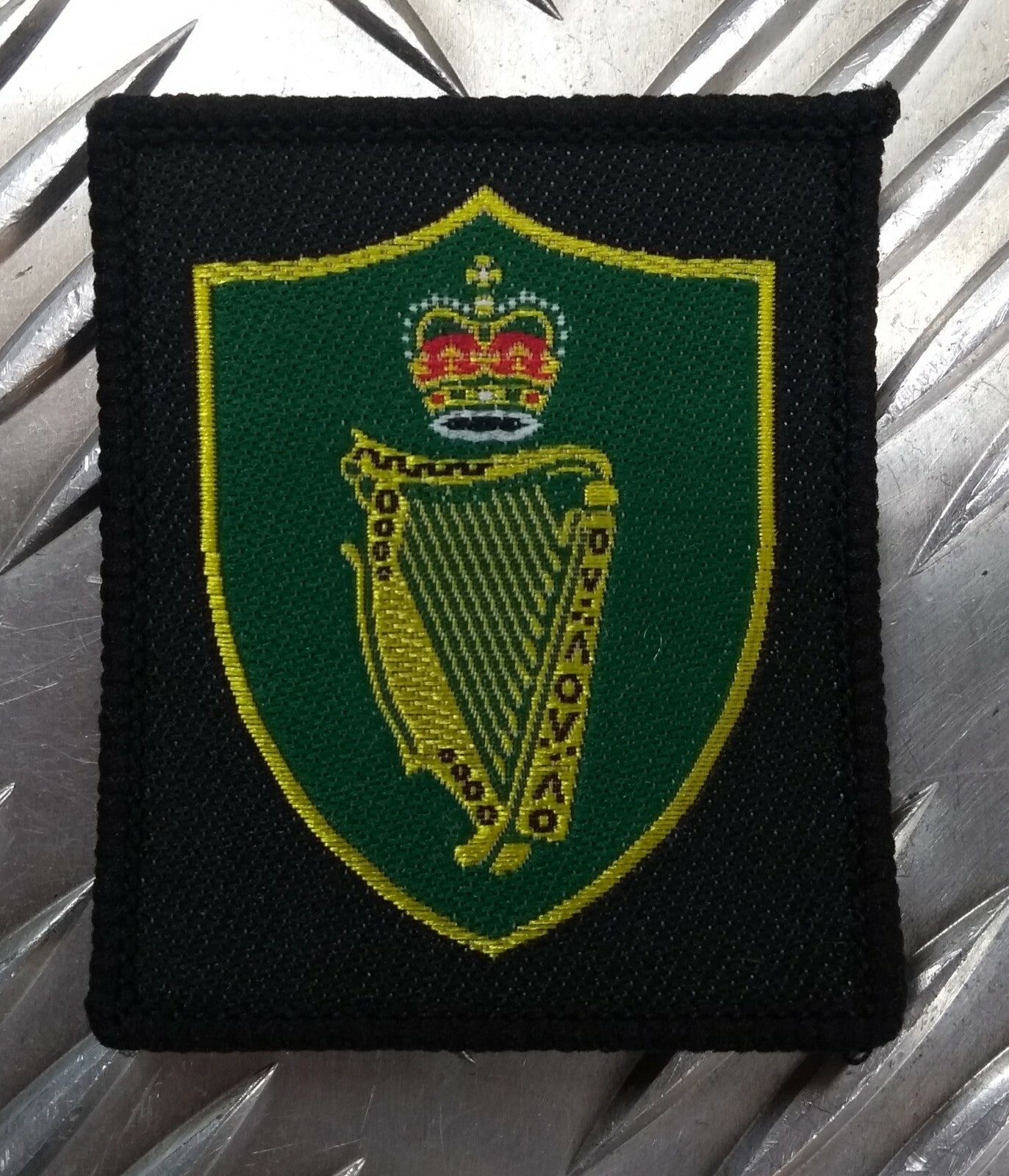 Harp & Crown Cloth Arm Badge Made in England Insignia X1