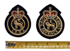 Vintage British Patches Civil Defence Queens Crown Insignia Badges X8