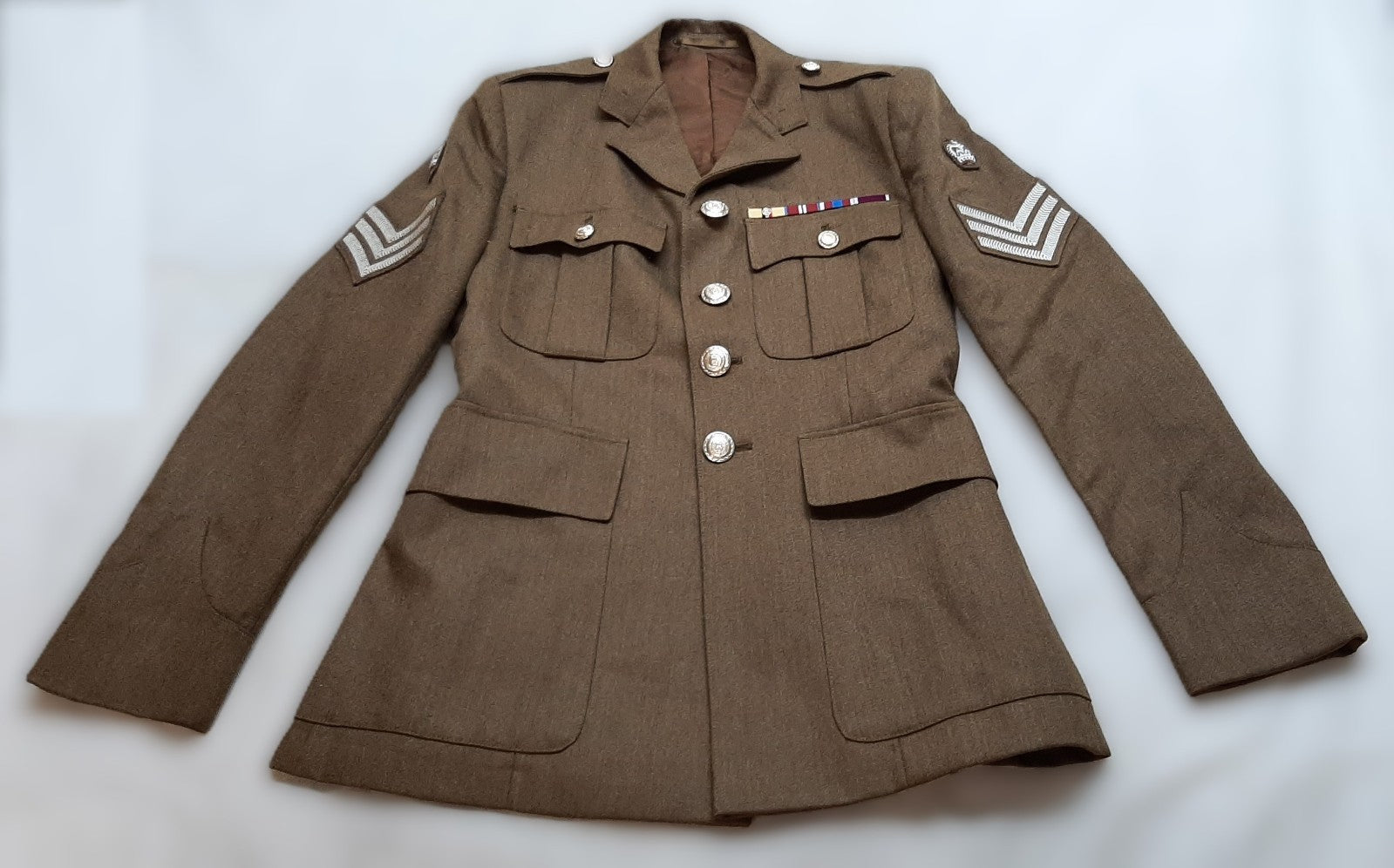 British Army No2 Fad Jacket RLC With Q/C Crown Badges 3 Bar Chevron Patches 170/100/84cm