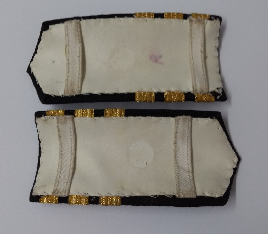Naval Officers Commander Uniform Shoulder Boards Epaulette Black & Gold Detail