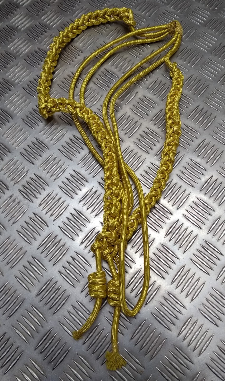 Army Ceremonial Aiguillette / Officers Lanyard Metallic Gold No Tip Ends Present