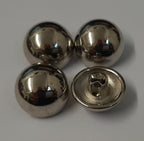 Vintage Buttons Half Dome Ring Back Silver Coloured 22L Hi Sheen X4 ASBT305