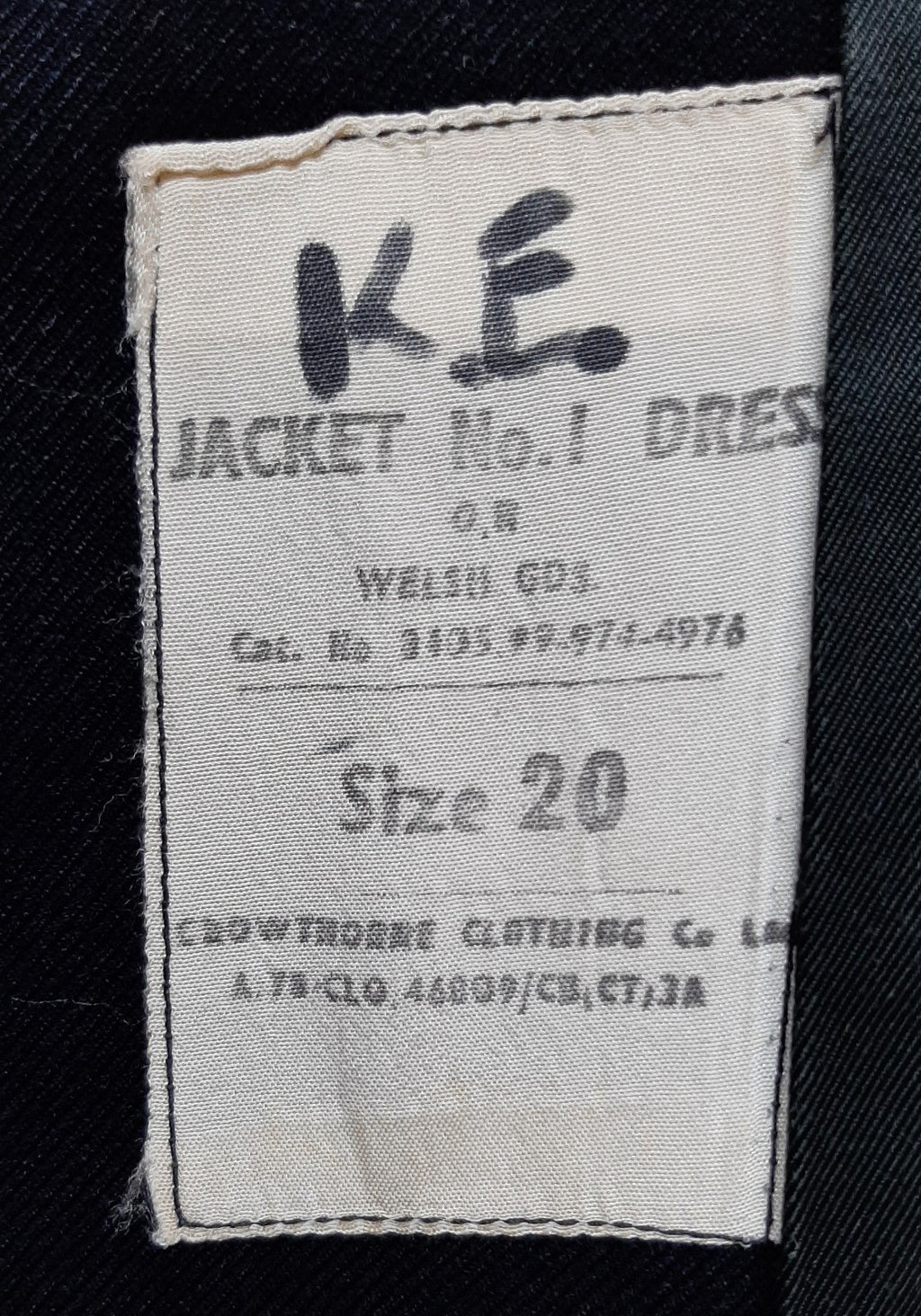 British Army Vintage Welsh Jacket Blue No1 Dress Old Pattern 22.5"