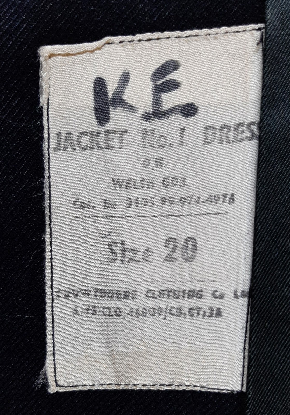 British Army Vintage Welsh Jacket Blue No1 Dress Old Pattern 22.5"