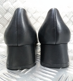 Womens Girls Fenella Leather Med Block Heel Court Shoe Office Work Footlites NEW