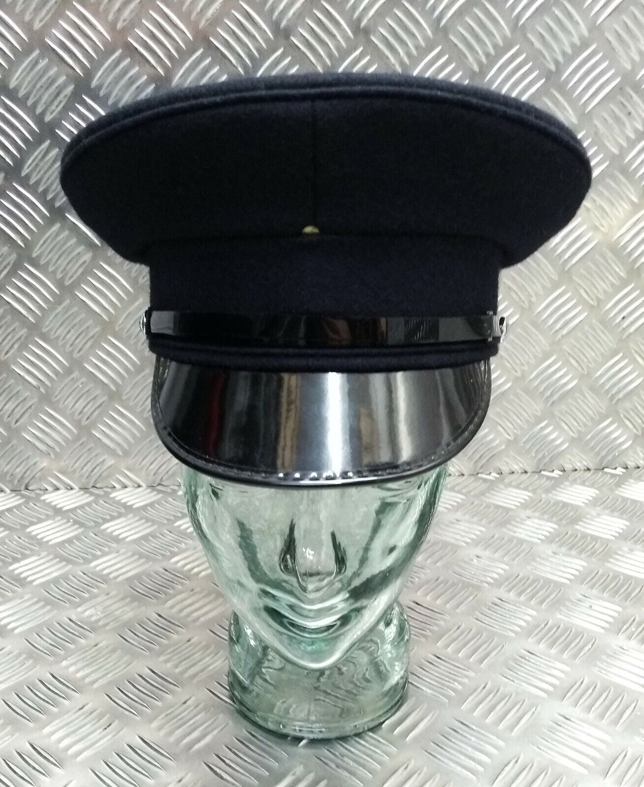 Dress Hat with E II R Buttons & Chinstrap Navy Blue Parade Peak Cap