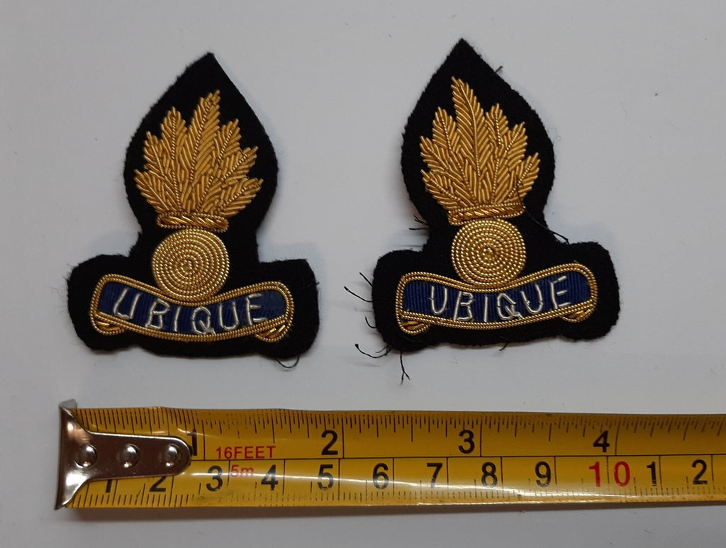 Royal Engineers Mess Kit Badge British Army Black Embroidered OFC Collar Patches