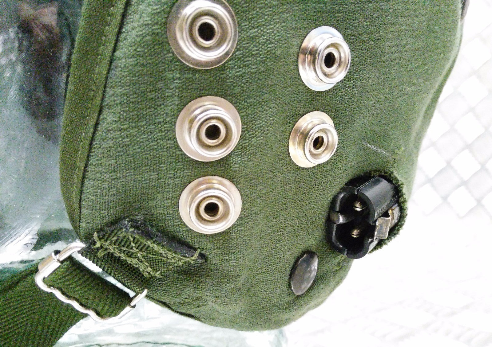 Flying Helmet Inner Type G Pilots Liner Green With Wire Loom