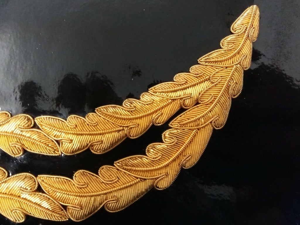 Genuine British Made 2 Row Officers "Scrambled Egg" Oak Leaf Decoration