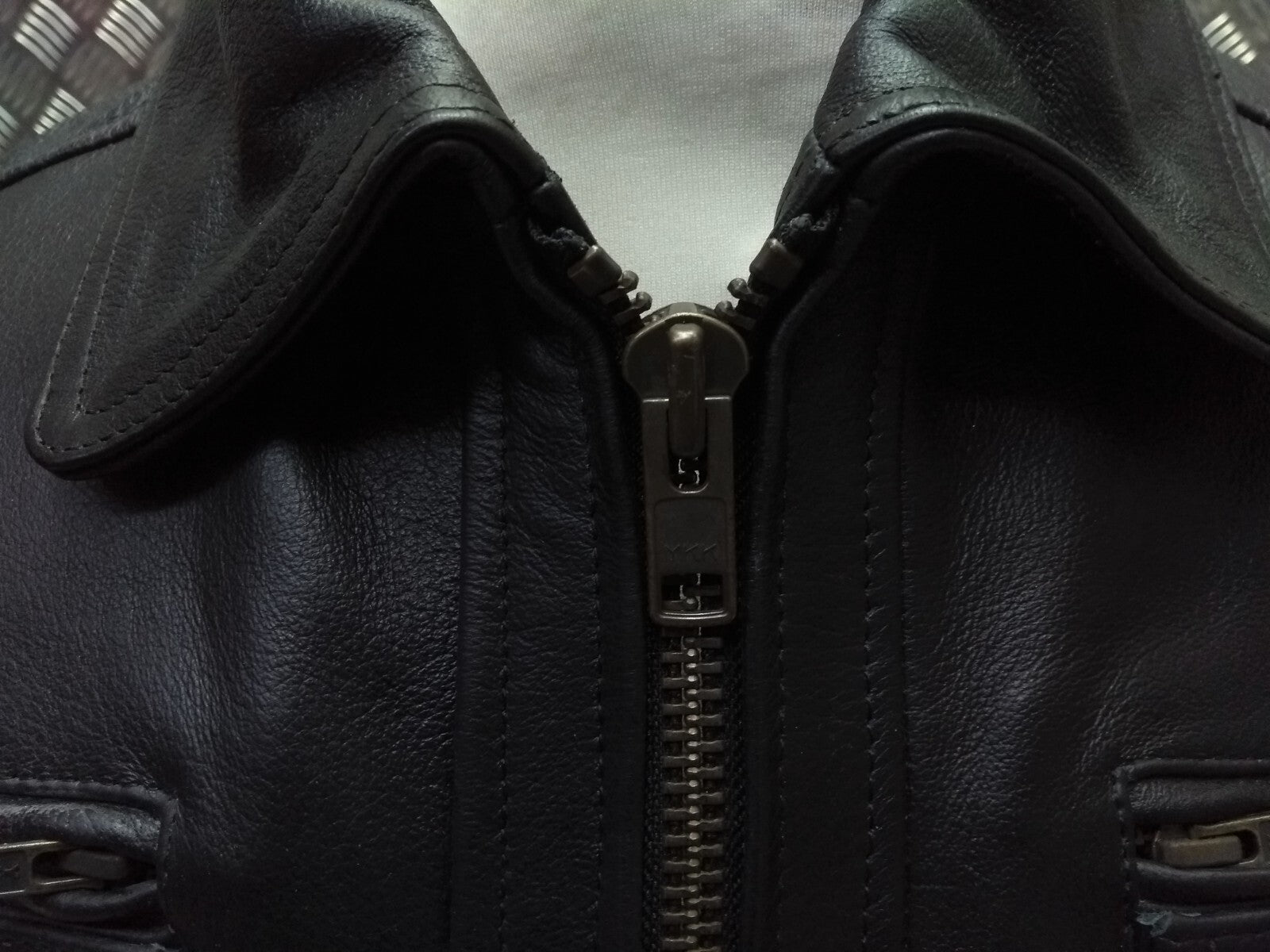 Leather Bomber Jacket Full Collar CWU Style Black Lined Casual Zip Front Coat