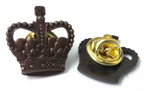 Bronze Crown 5/8" Subdued Officers Rank Crown Snap Pin x 2 NEW