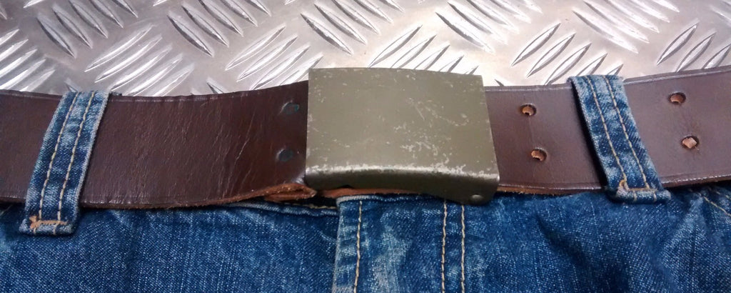 Genuine Vintage Eastern Block Brown Leather Trousers Belt- All Sizes