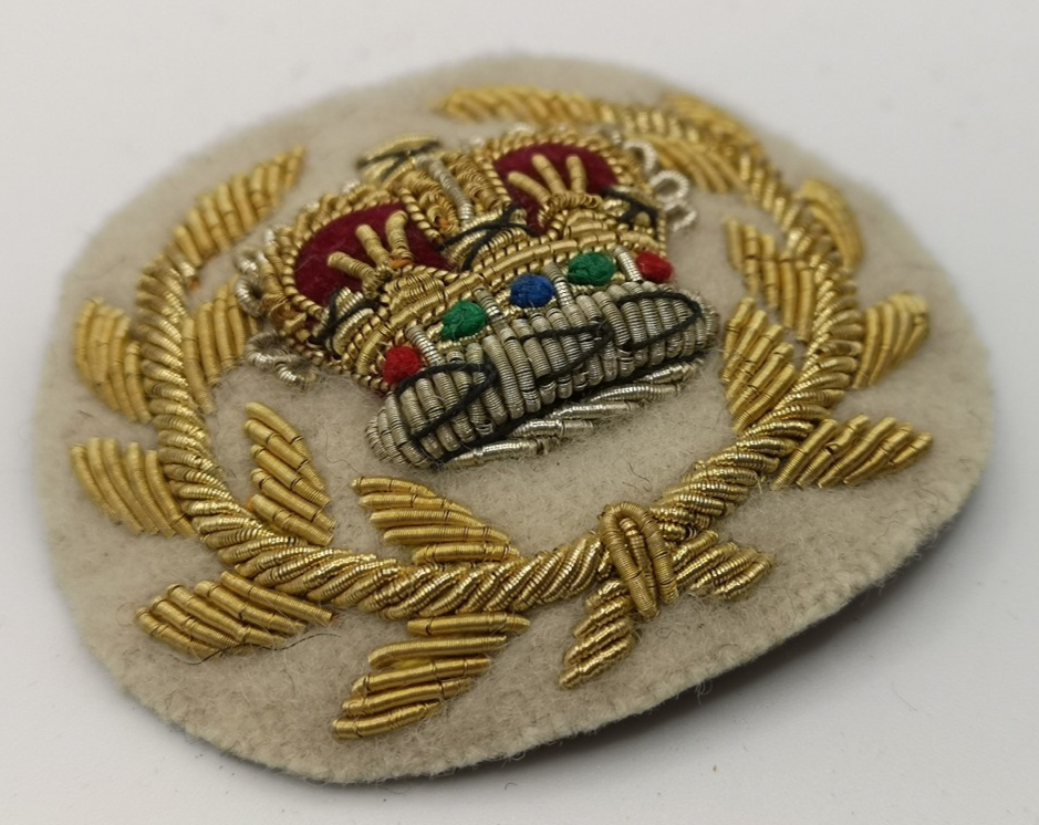Lancers Regiments Badge Warrant Officer Class 2 WO2 Queen's Crown Gold on White