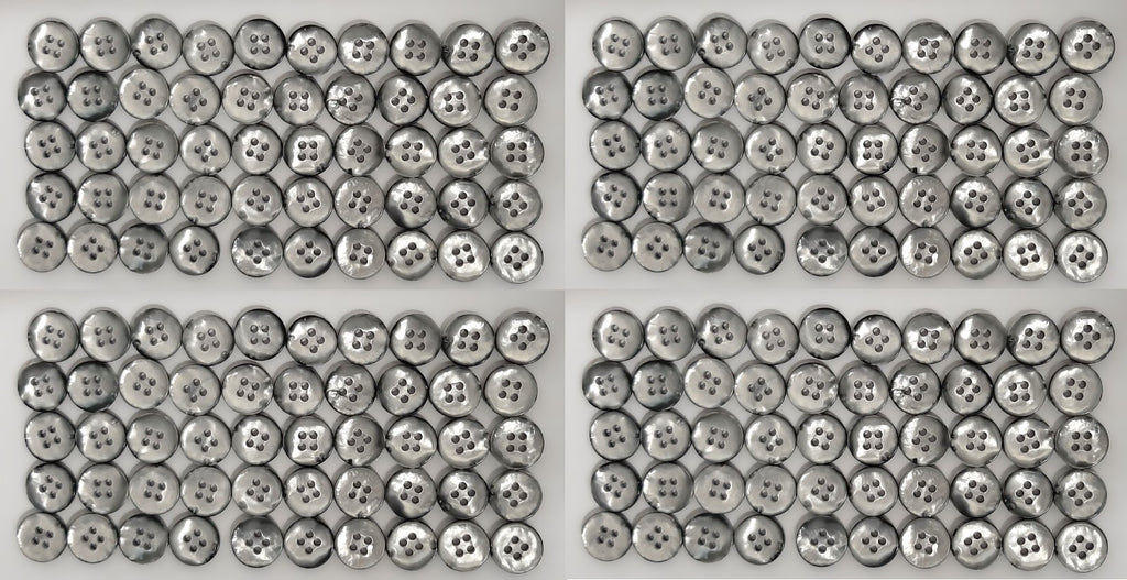 Buttons 200 Vintage 4 Hole Shirt Shank Anchors Pearlesque Old Silver 10.5mm