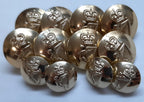 British Army Irish Button Set No2 Dress Jacket Harp of Erin