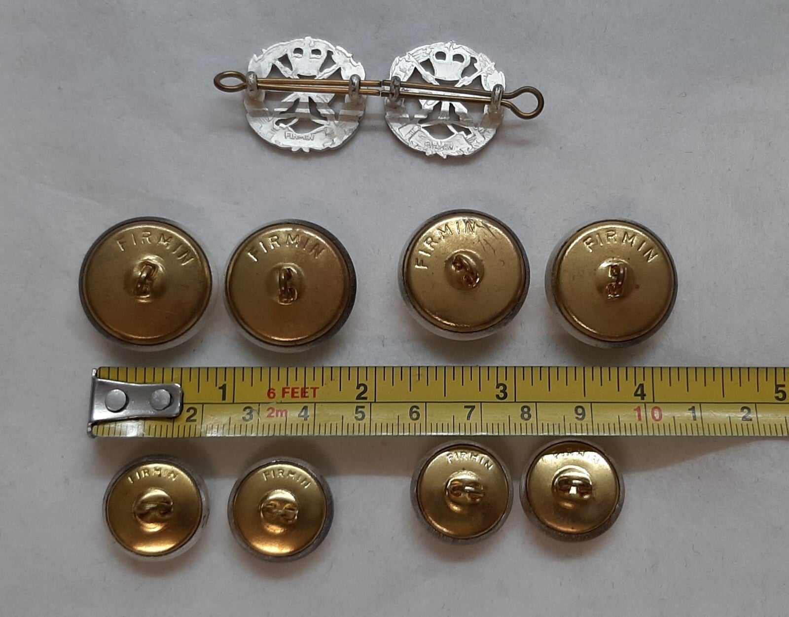 Small Arms School Dress Jacket Buttons and Collar Badges Full Set