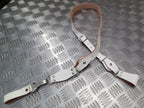 Vintage Sam Browne Strap Shoulder Cross Over White Leather Issue