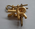 Retired Officers Gold Letter R Metal Split Pin "R" Badges 1 Pair