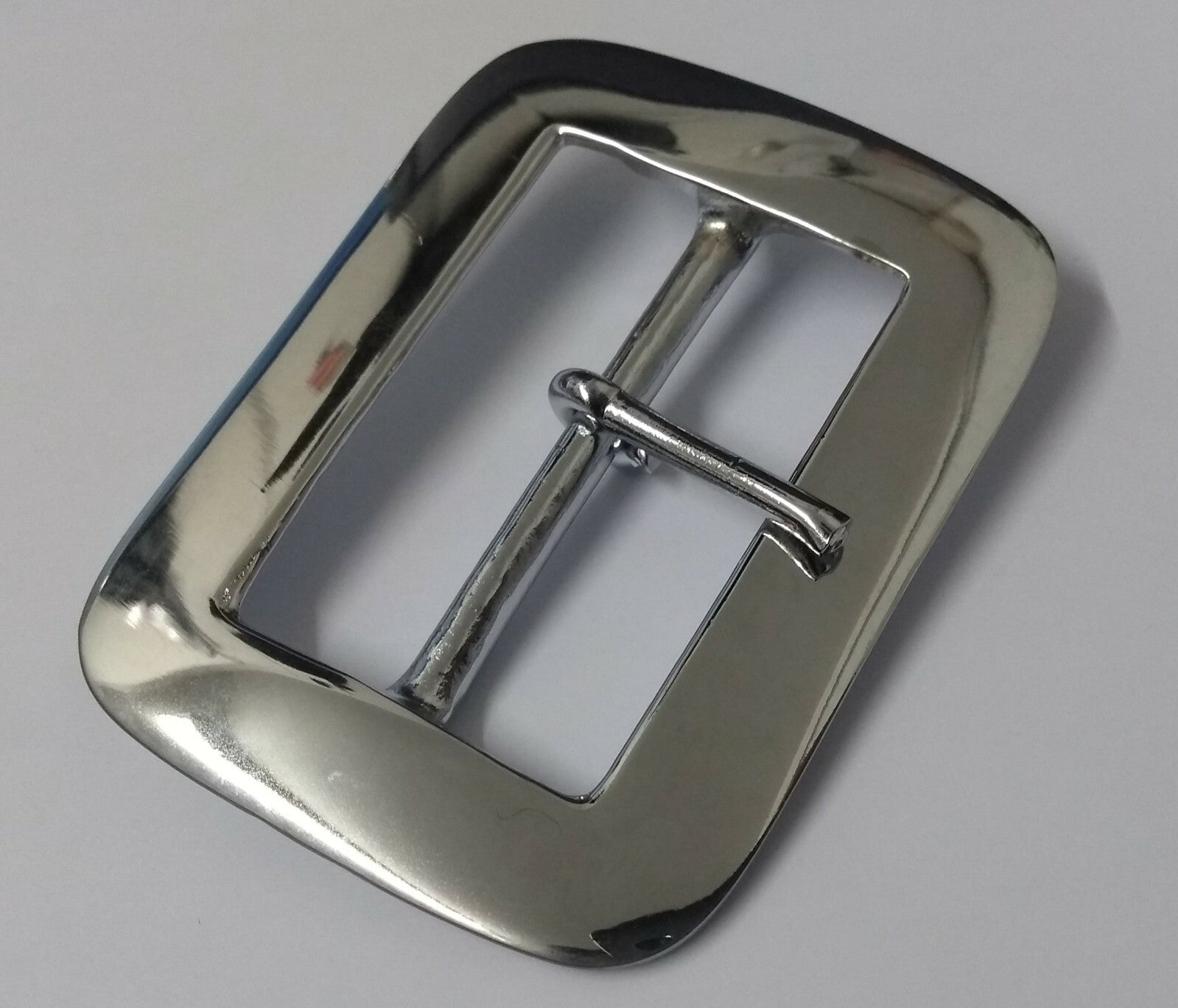 2 1/4" Buckle Hi Sheen Chrome Single Prong For Leather / Canvas Belts