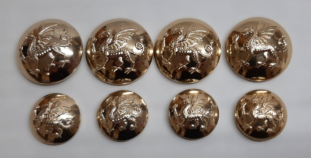 RRW No2 Ring Back Buttons British Army The Royal Regiment of Wales Insignia OFC Officer