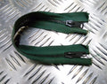 Genuine British 9" Dual Head Green Metal Zip / Zipper Heavy Duty
