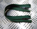 Genuine British 9" Dual Head Green Metal Zip / Zipper Heavy Duty