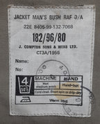 RAF Bush Jacket Royal Air Force O/A With Buttons No Badges Size 182/96cm