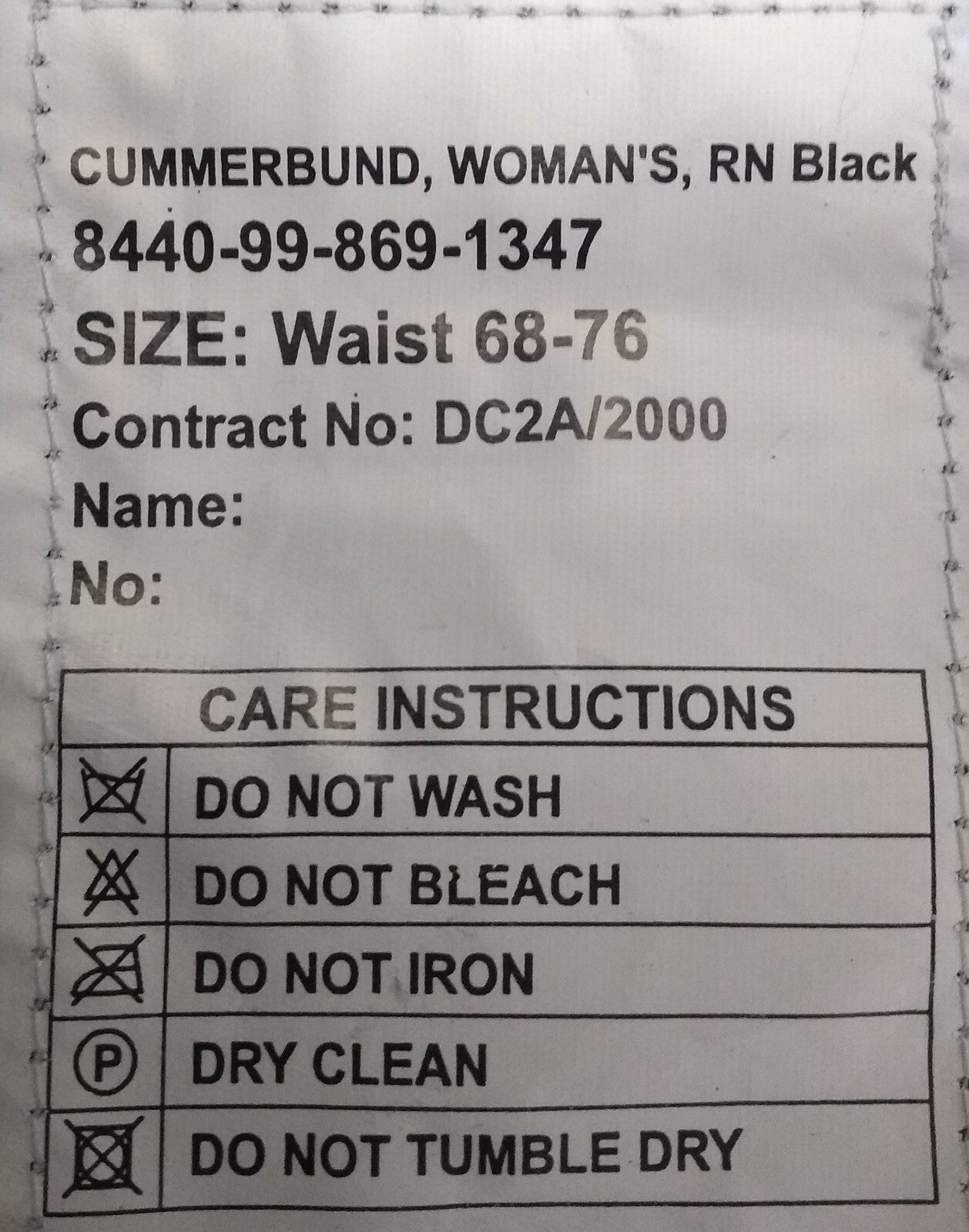 Genuine British Royal Navy WRNS Issue BLACK Cummerbund Naval RN Ceremonial NEW