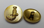 Flat Blazer Brass Colour Buttons with Oman Sheathed Khanjar Symbol, British Made