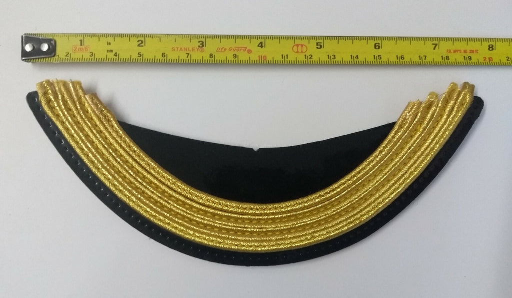 British Made 4 Row Officers Russia Braid Mylar Dress Cap Peak