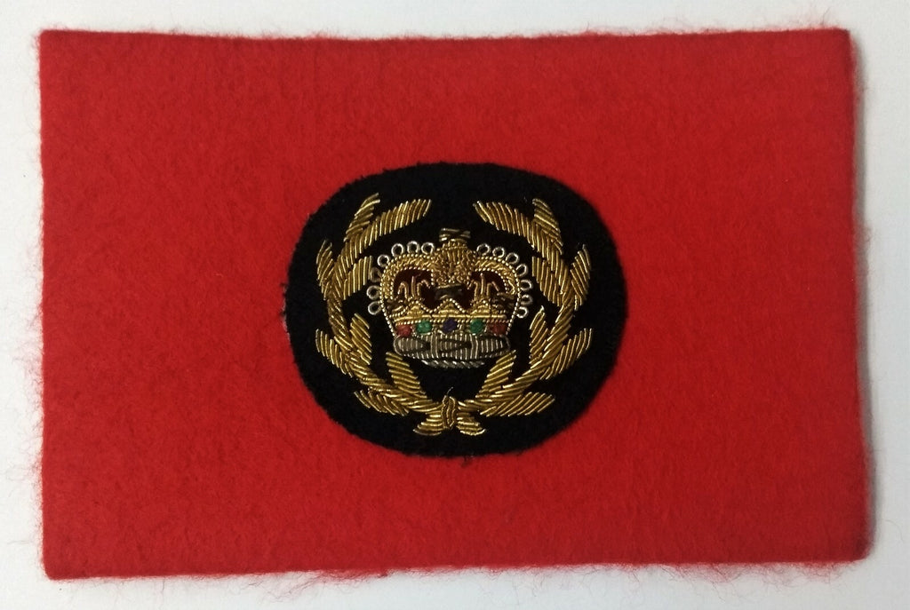 Genuine Vintage British Army Braided RQMS Laurel Crown on Felt Board