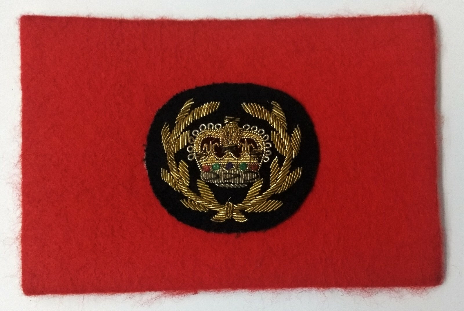 Genuine Vintage British Army Braided RQMS Laurel Crown on Felt Board