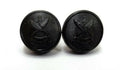 Uganda Army Style Buttons, Black Plastic, Ring Shank Back 22L NEW
