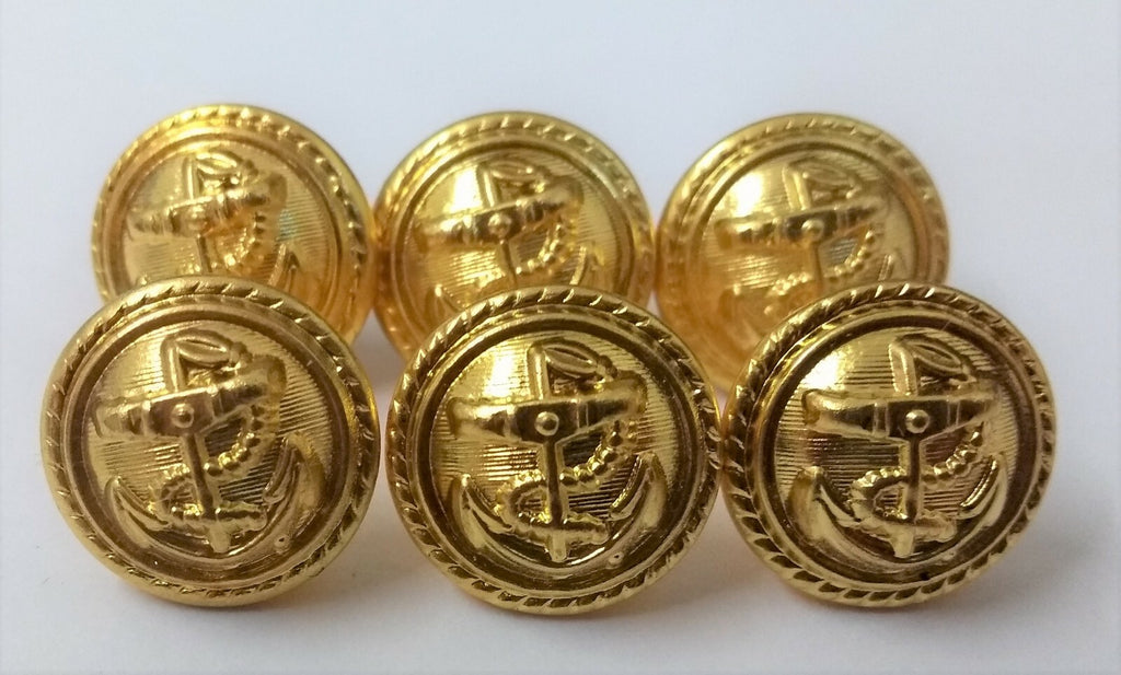 Genuine Navy Issue Uniform Dress Rope Edge Foul Anchor Buttons 17.3 mm ASBT114