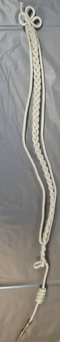 Ceremonial Aiguillette / Lanyard Metallic Silver with Chrome Tip NEW