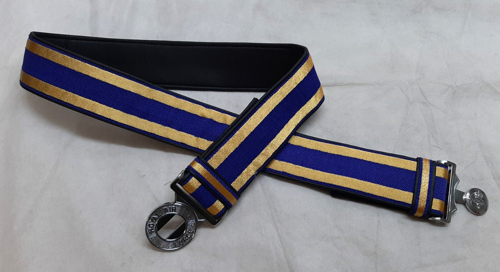 Hobson Production Sample Blue & Gold Ceremonial Belt With RAF Royal Air Force Locket