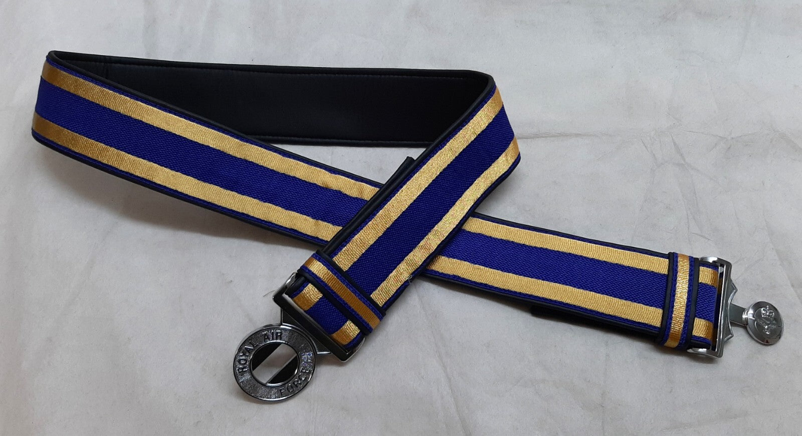 Hobson Production Sample Blue & Gold Ceremonial Belt With RAF Royal Air Force Locket
