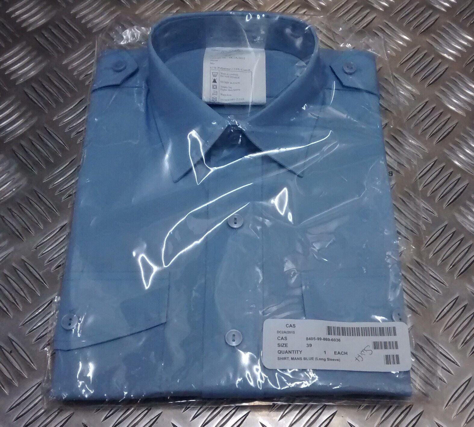 RAF Royal Air Force Shirt Blue Short Sleeves No1 No2 Collar Size 37cm NEW