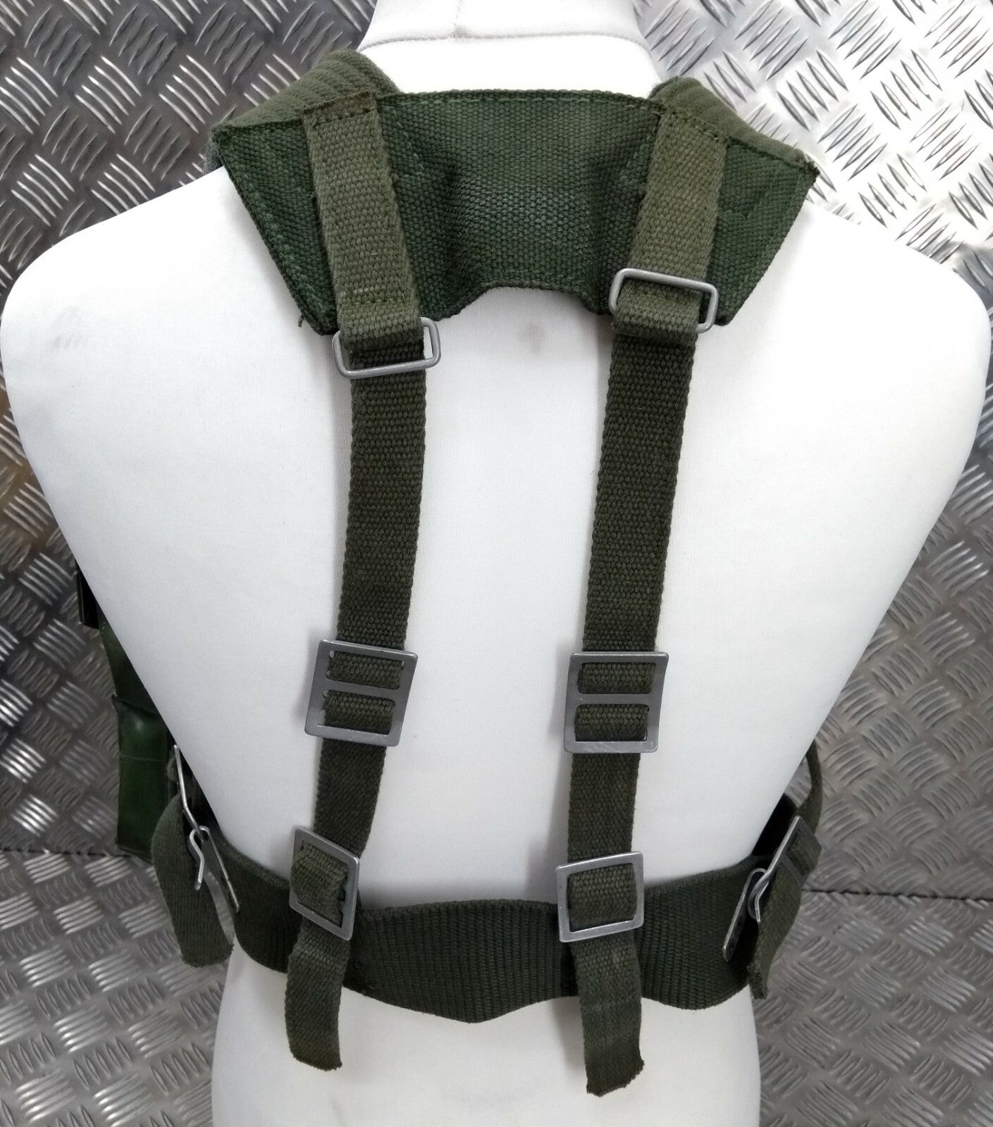 Genuine Vintage Army Issue Heavy-duty Backpack Belt Harness & Pouch Set PVC