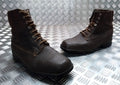 Vintage Brown Boots 1940s Pattern With 1960s Rubber Tread Sole 8 Eyelet Size 44
