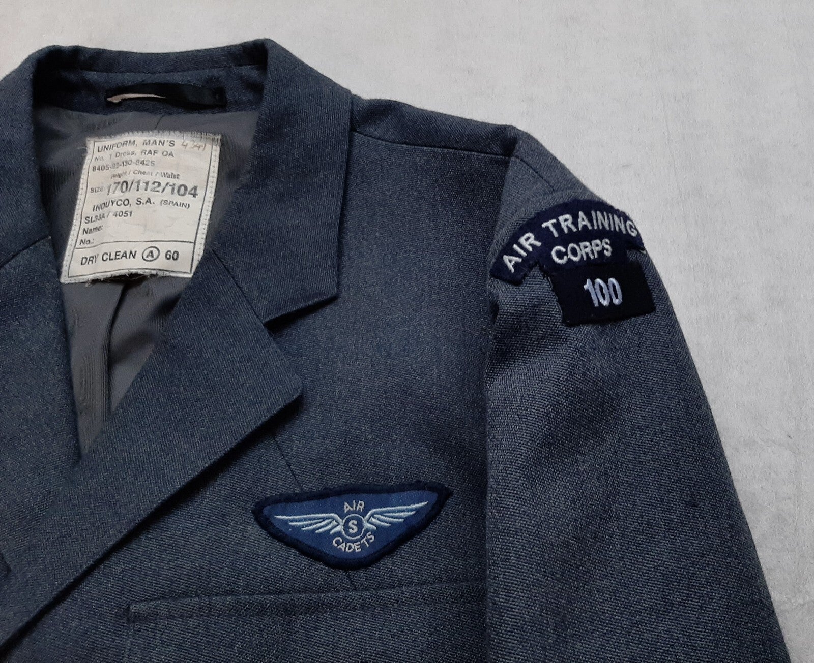 RAF British Royal Air Force No1 Jacket With Cadet Badges 112cm